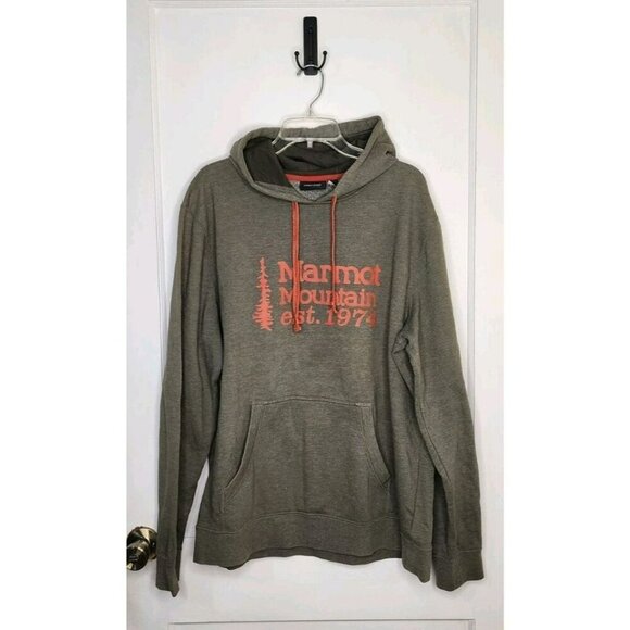Marmot Other - Size XL Marmot Men's '74 Hoody Heathered Army Green Orange Graphic